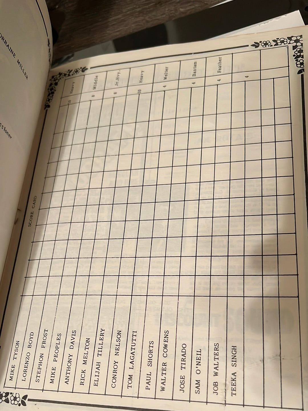 Mike Tyson Vs Lorenzo Boyd on-site program 1986 24th pro fight