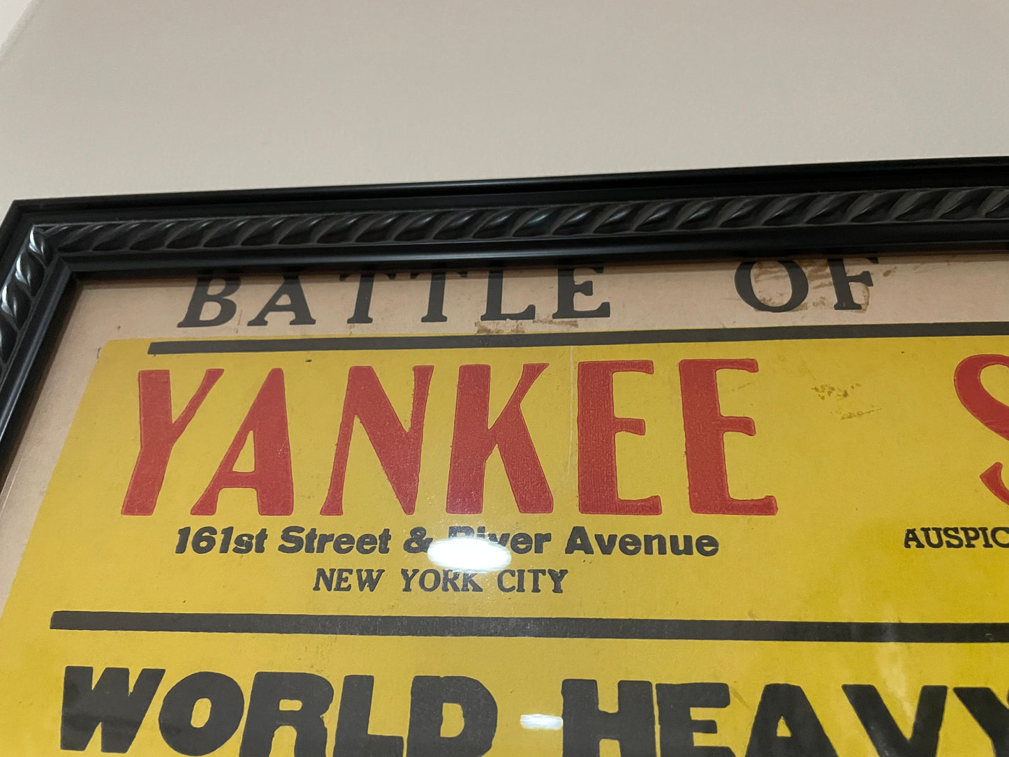 Rocky Marciano vs Ezzard Charles 22x28 on-site cardboard unrestored