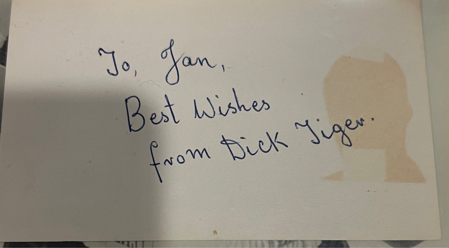 Dick Tiger middleweight champion signed 3x5 card