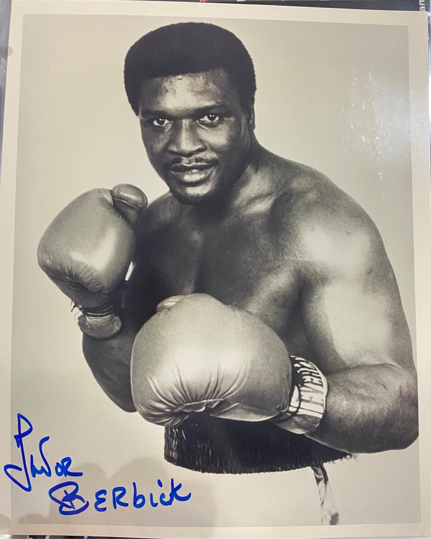 Trevor Berbick hand signed 8x10 fight pose