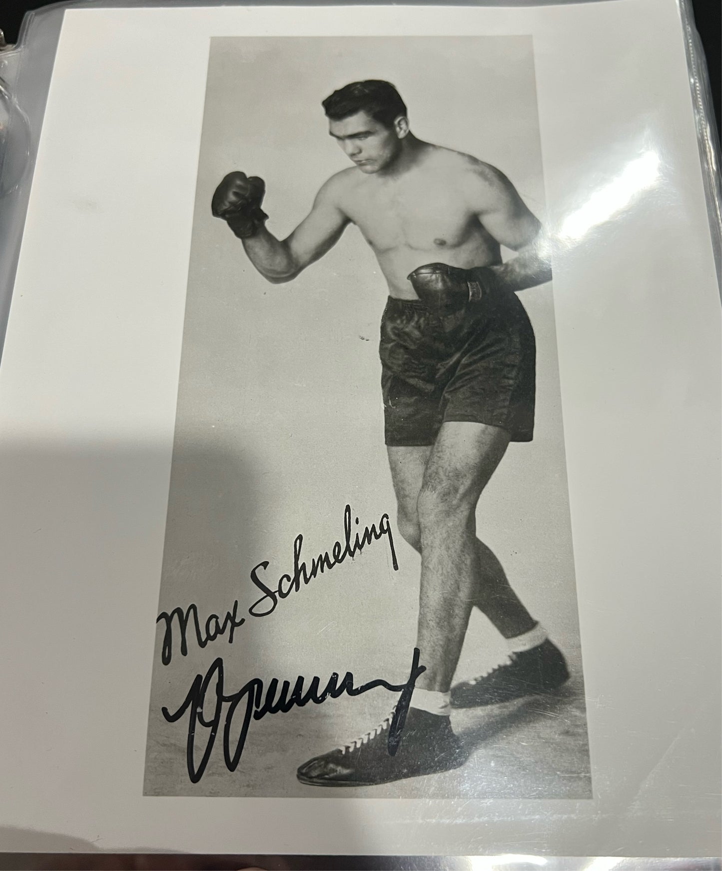 Max schmeling hand signed 8x10 fight pose jsa psa Beckett guaranteed
