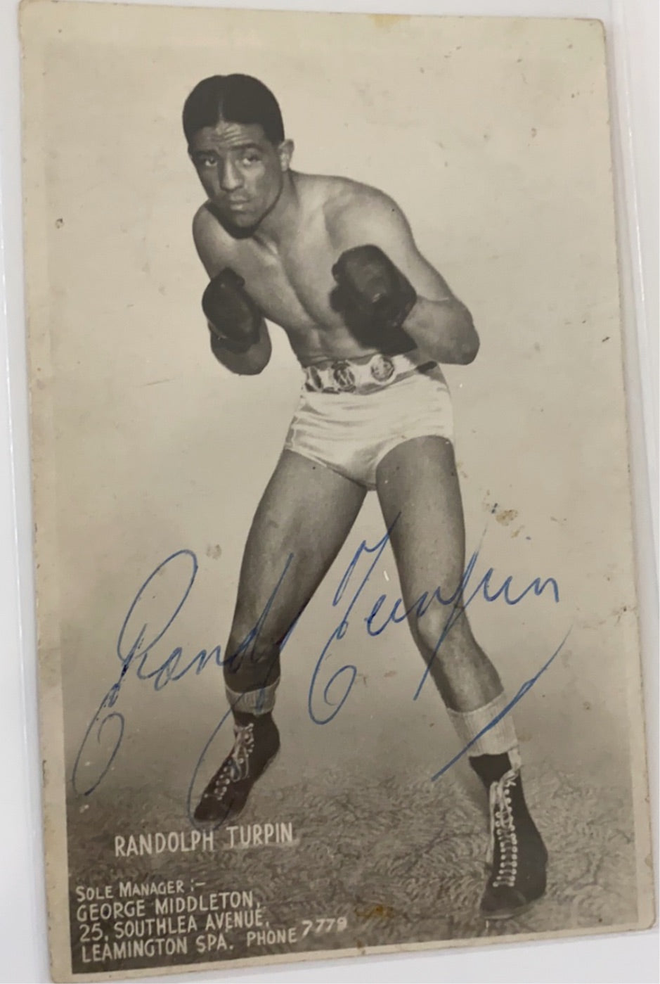 Randy Turpin signed postcard 3x5