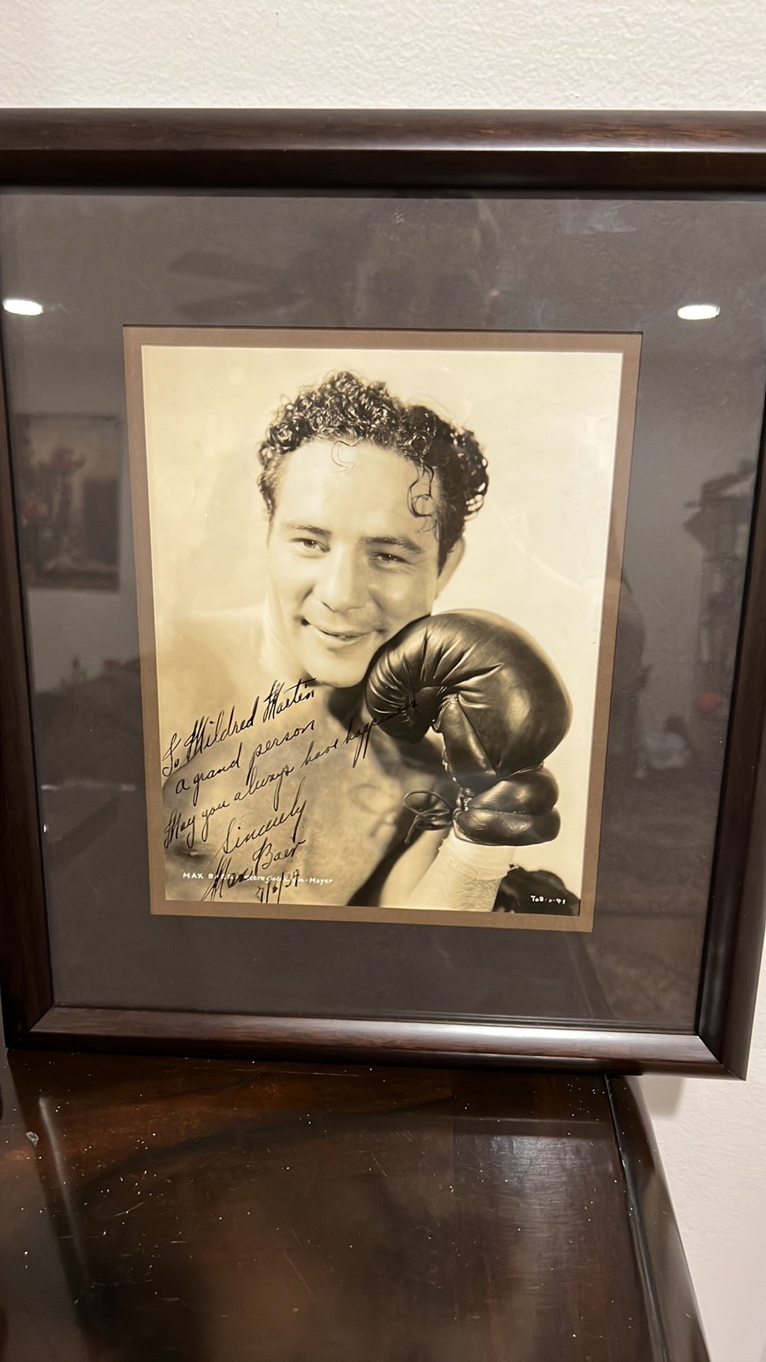 Max Baer hand signed photo 7x9 as champion