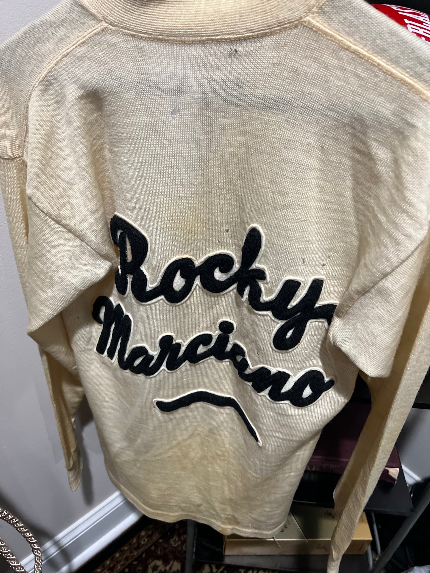 Rocky Marciano Cornermans sweater from 1950s Al Mandy photo match Rare!!!