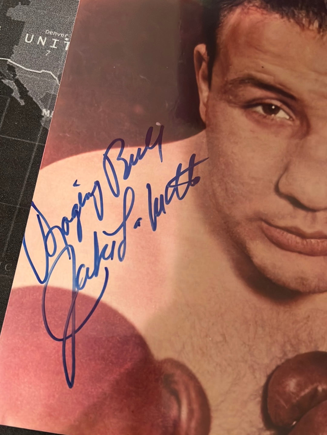 Jake La motta hand signed 8x10 w raging bull inscription