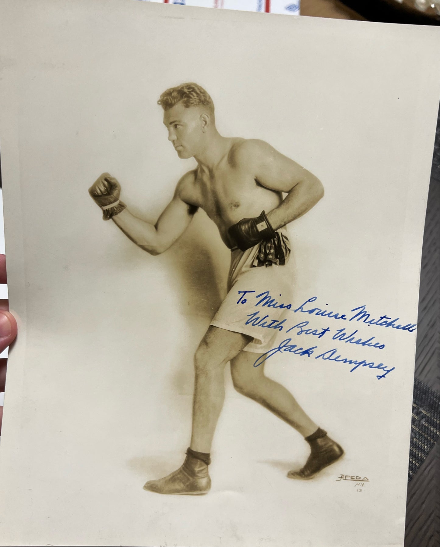 Jack Dempsey signed photo original photo apeda ny mint