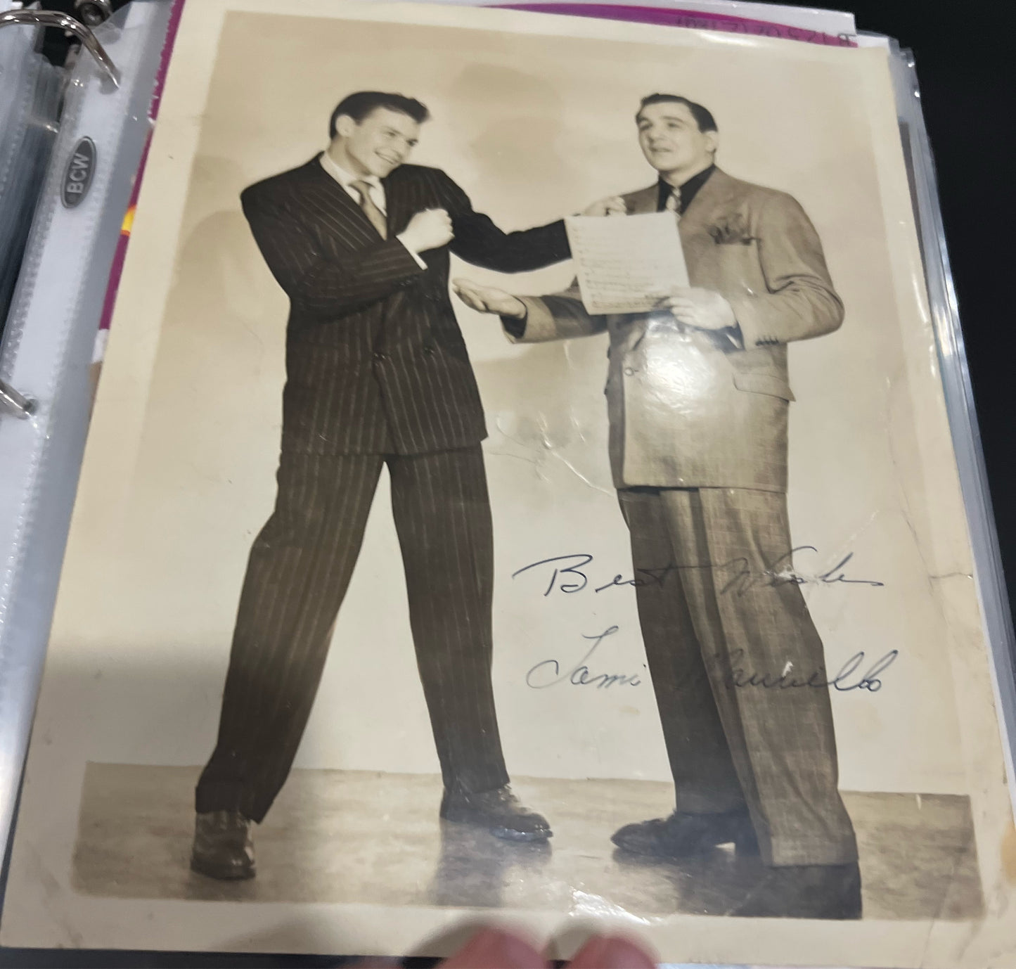 Tami Mauriello and Frank Sinatra photo signed by Mauriello
