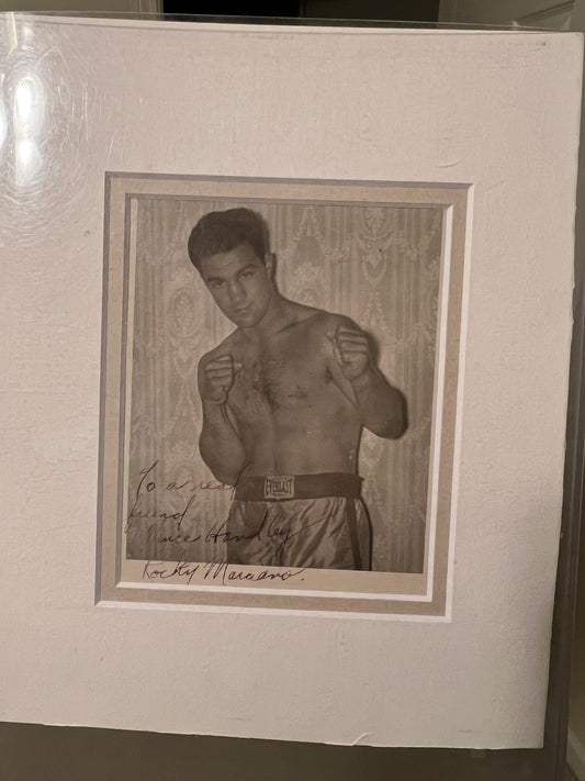 Rocky Marciano hand signed original photo signed to vince Handley 4x5 young image rare