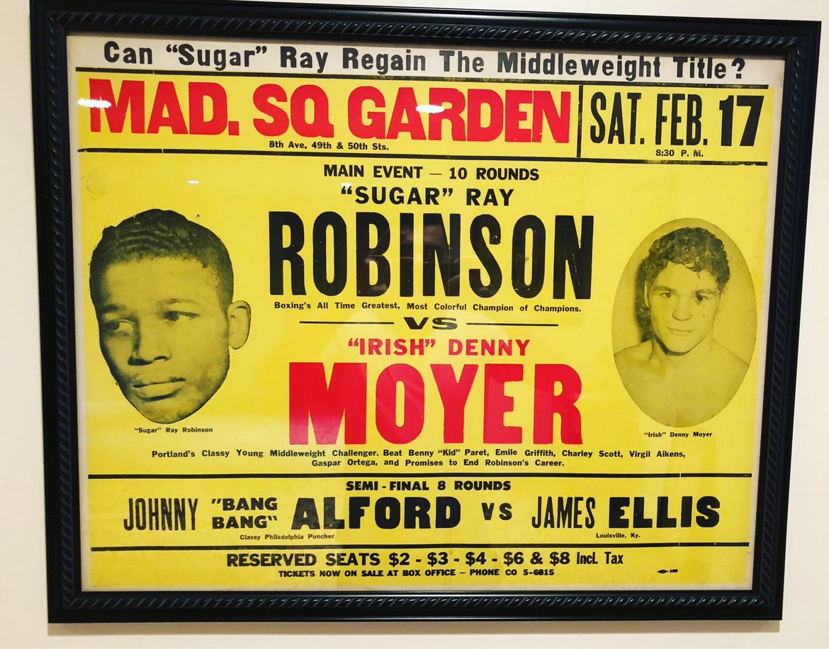 Sugar Ray Robinson Vs Denny Moyer on-site fight poster MSG