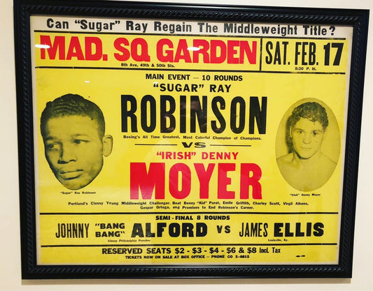 Sugar Ray Robinson Vs Denny Moyer on-site fight poster MSG