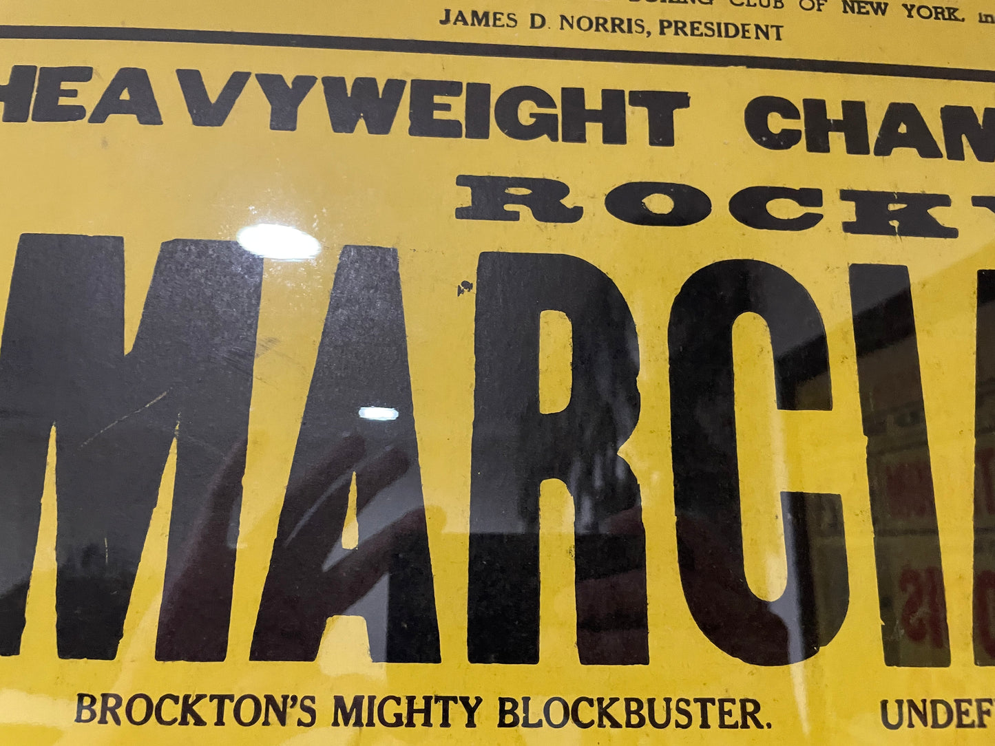 Rocky Marciano vs Ezzard Charles 22x28 on-site cardboard unrestored