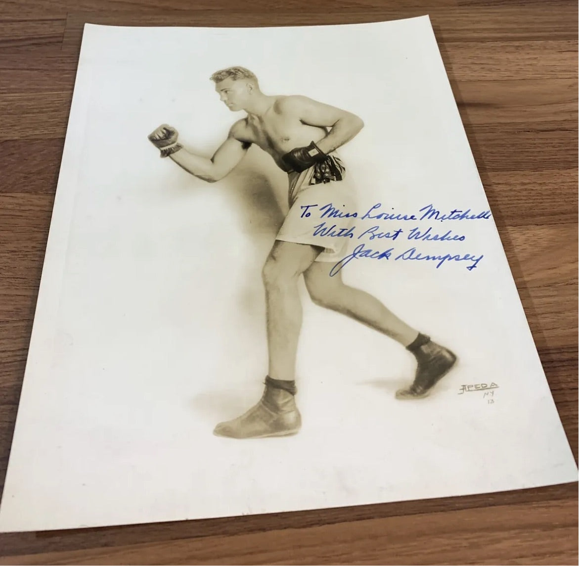 Jack Dempsey signed photo original photo apeda ny mint